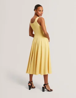 New Lobster Limited Arbeitskleidung|Golden Hour<Ärmelloses Midikleid mit Einsatz und Rundhalsausschnitt