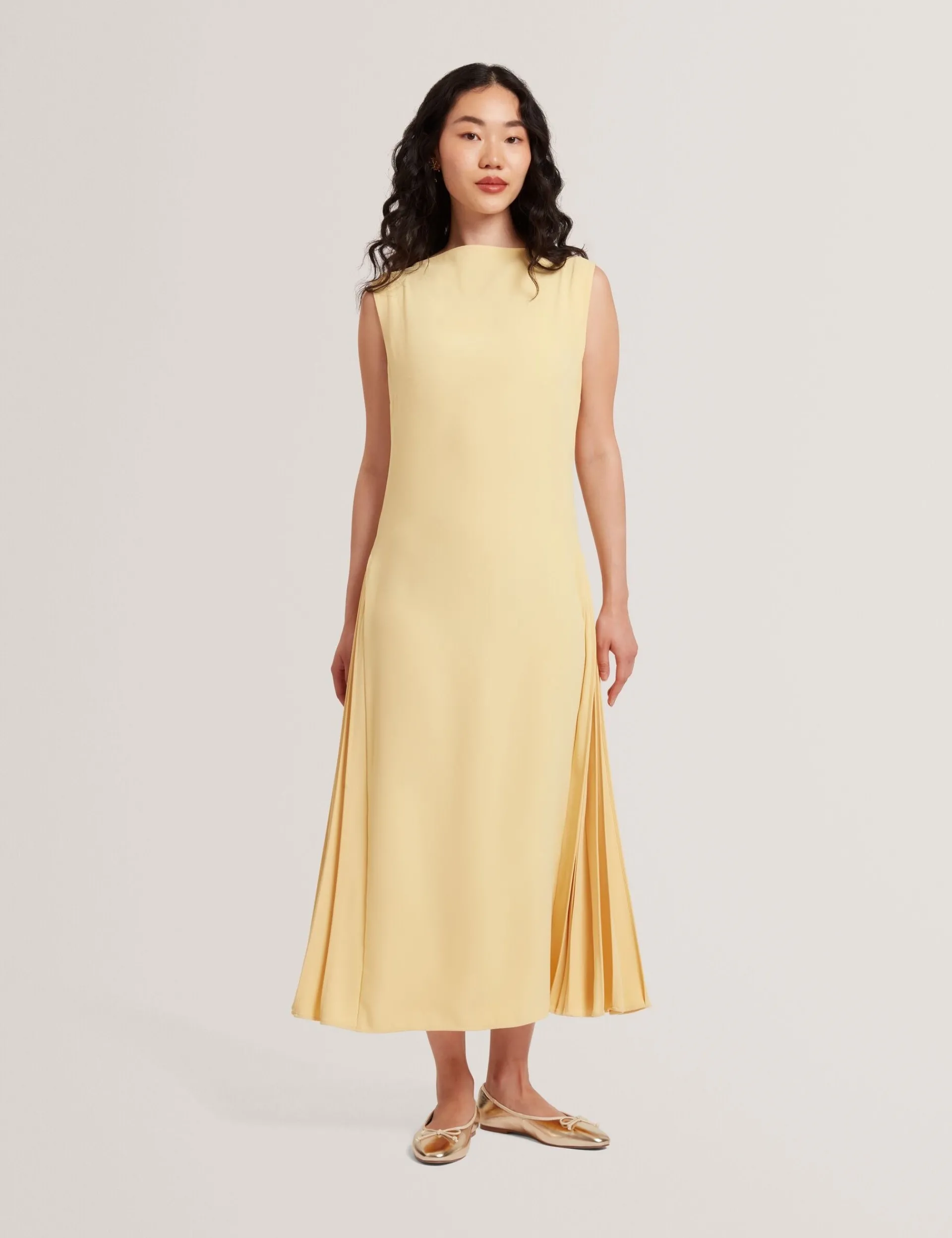 New Lobster Limited Golden Hour|Der Weihnachtsladen<Ärmelloses Midikleid mit Faltendetails