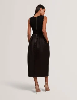 New Lobster Limited Golden Hour|Die Satin-Kollektion<Ärmelloses Midi-Kleid mit Rosenmuster