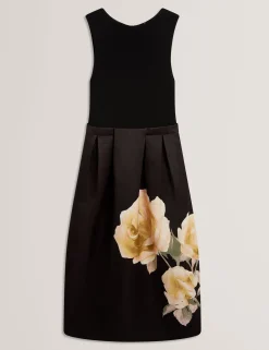 New Lobster Limited Golden Hour|Die Satin-Kollektion<Ärmelloses Midi-Kleid mit Rosenmuster