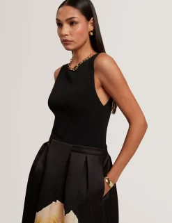 New Lobster Limited Golden Hour|Die Satin-Kollektion<Ärmelloses Midi-Kleid mit Rosenmuster