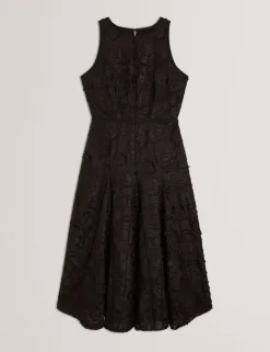 New Lobster Limited Die Hochzeitsredaktion|Der Weihnachtsladen<Ärmelloses Midikleid mit strukturierter Rosenstickerei