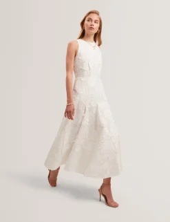 New Lobster Limited Die Hochzeitsredaktion|Der Weihnachtsladen<Ärmelloses Midikleid mit strukturierter Rosenstickerei