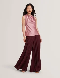 New Lobster Limited Anzüge & Zweiteiler|Oberteile & Blusen<Ärmelloses Satin-Top mit hohem Wasserfallausschnitt