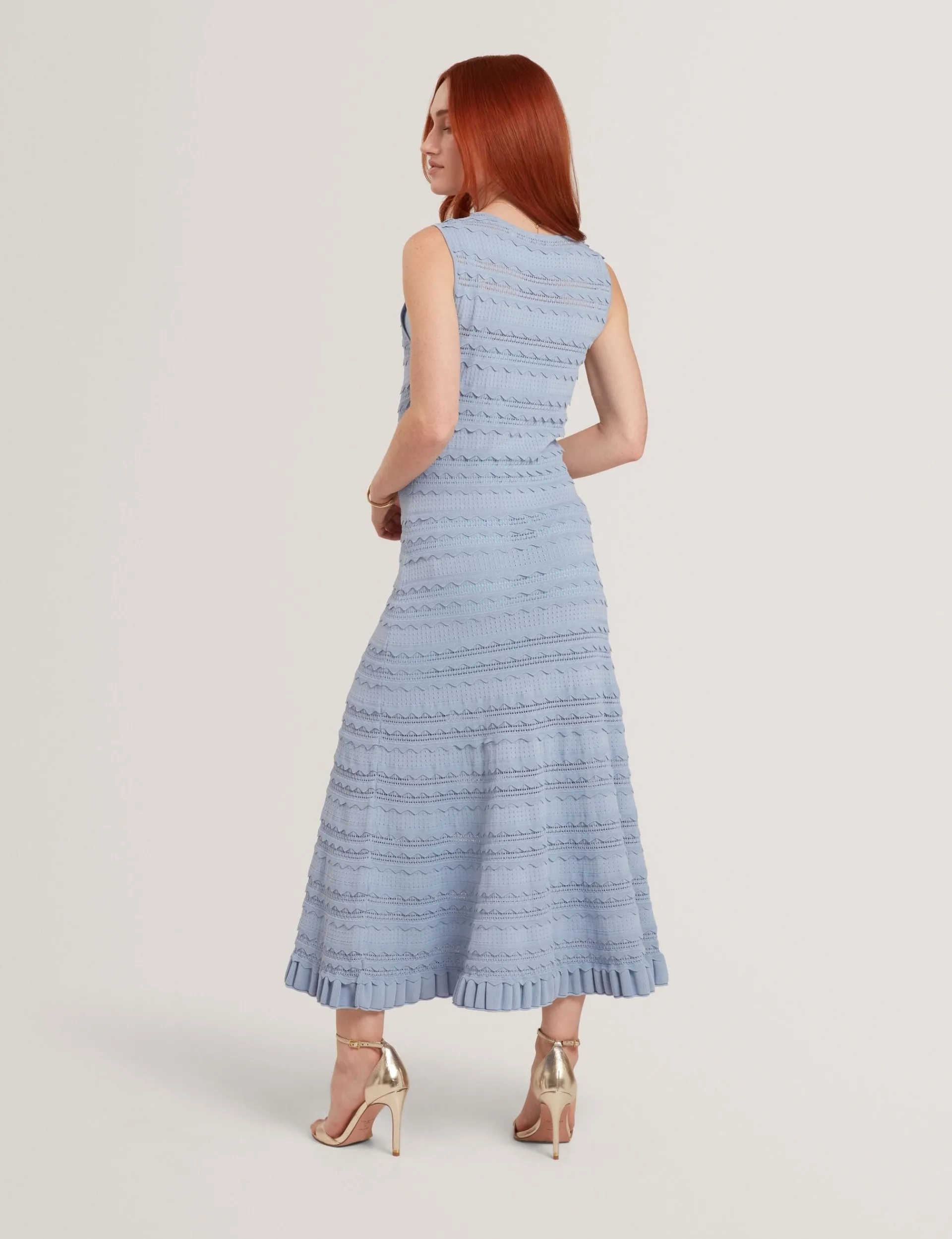 New Lobster Limited Anzüge & Zweiteiler|Festliche Kleidung<Ärmelloses Strick-Midikleid mit Wellenkante