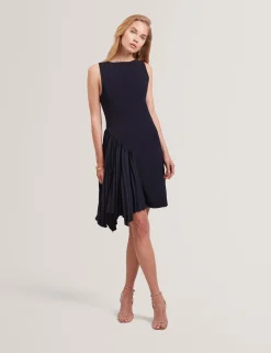 New Lobster Limited Luftiger Blues Bearbeiten|Kleider<Ärmelloses Strickminikleid mit Falteneinsatz