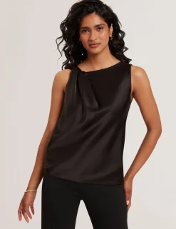 New Lobster Limited Oberteile & Blusen|Die Satin-Kollektion<Ärmelloses Top aus Satin mit Drehausschnitt