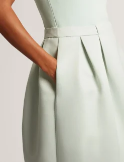 New Lobster Limited Die Hochzeitsredaktion|Die Satin-Kollektion<Ärmelloses Tulpen-Midikleid aus Strick und Satin
