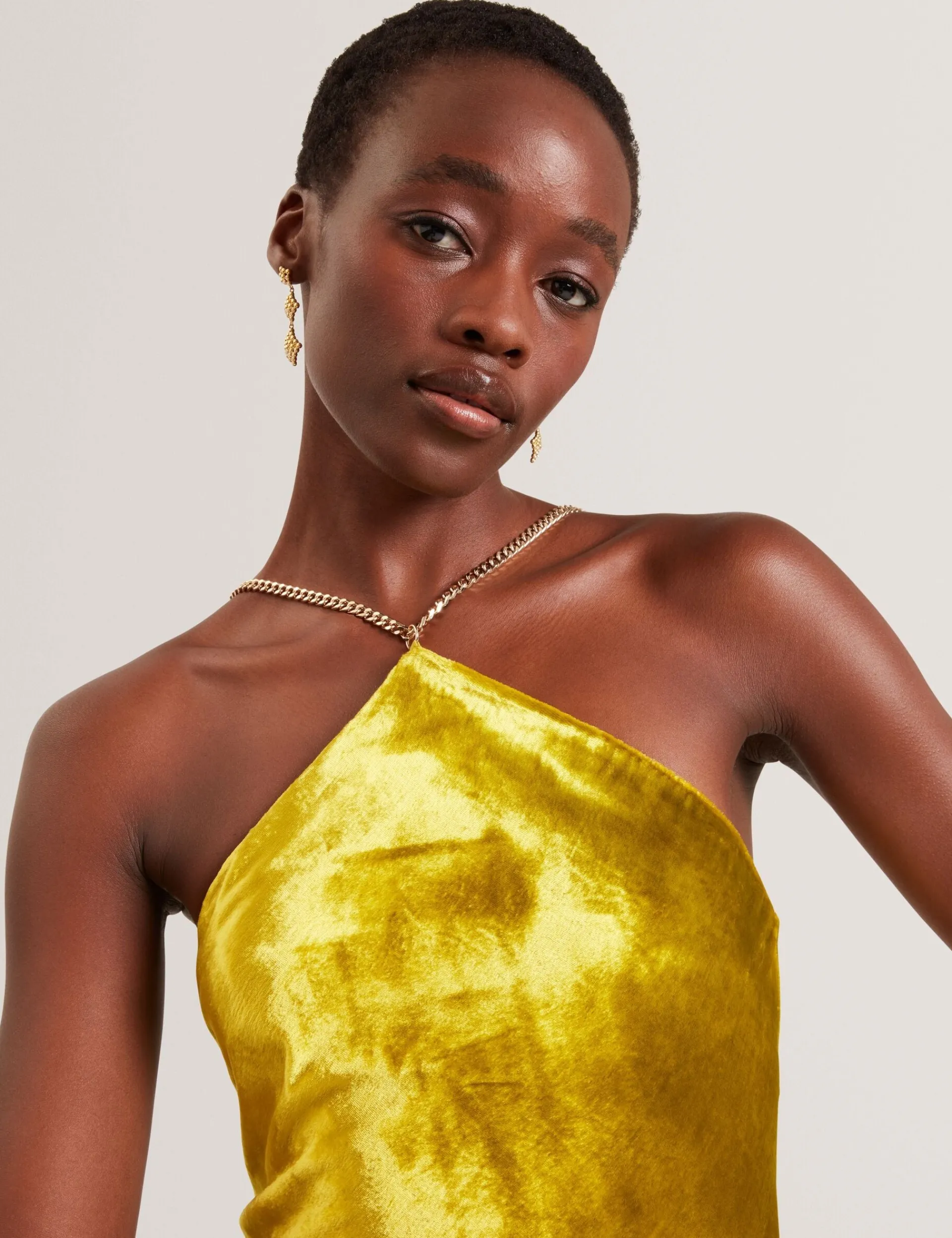 New Lobster Limited Kleider<Samt-Maxikleid mit Neckholder