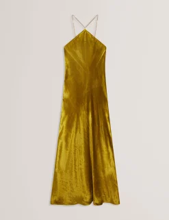 New Lobster Limited Kleider<Samt-Maxikleid mit Neckholder