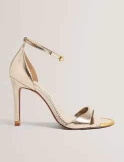 Damen New Lobster Limited Luxusgeschenke Für Damen|Golden Hour<Sandalen aus Metallic-Leder mit Stilettoabsatz