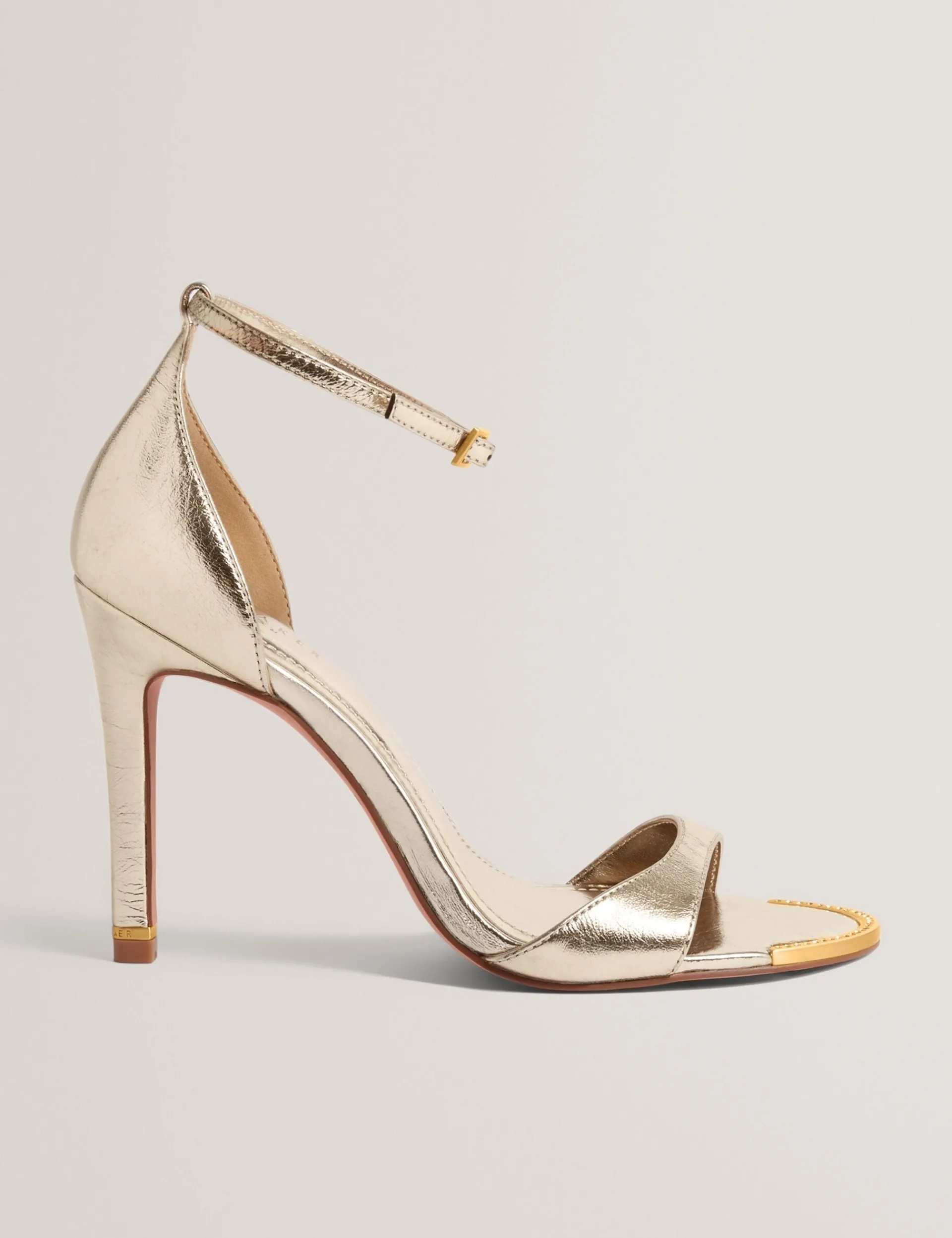Damen New Lobster Limited Luxusgeschenke Für Damen|Golden Hour<Sandalen aus Metallic-Leder mit Stilettoabsatz