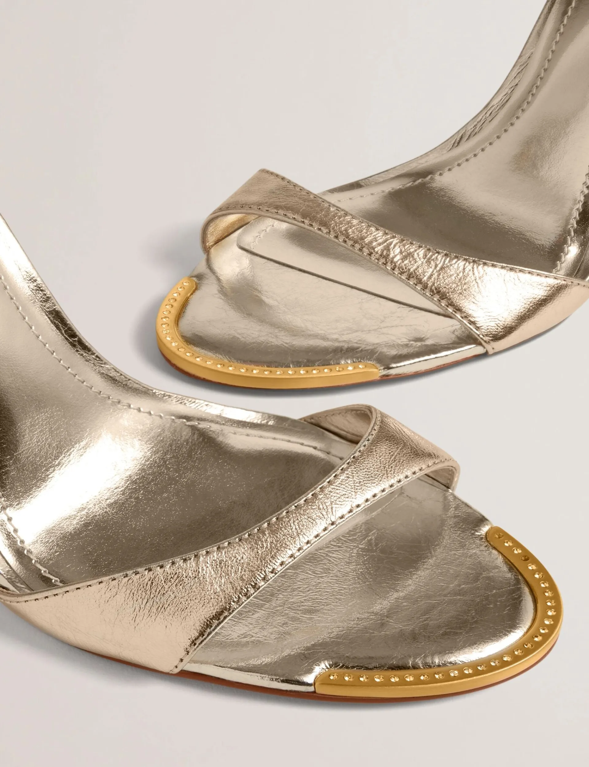 Damen New Lobster Limited Luxusgeschenke Für Damen|Golden Hour<Sandalen aus Metallic-Leder mit Stilettoabsatz