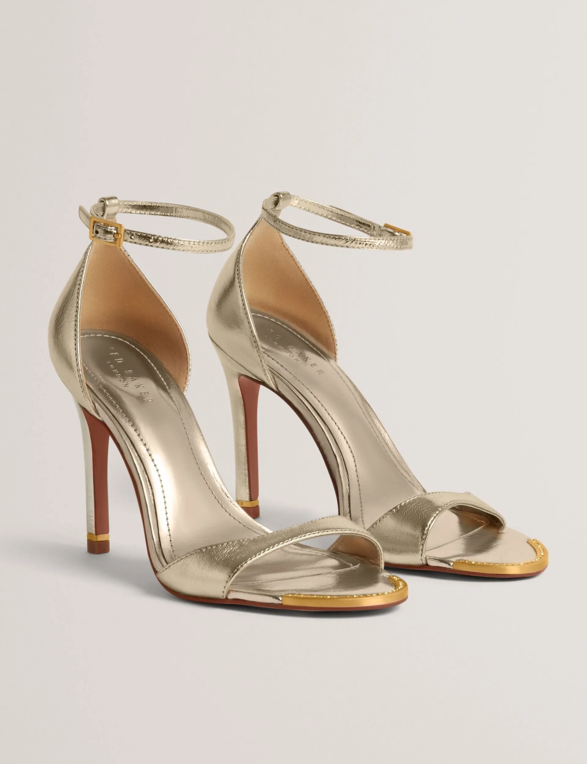 Damen New Lobster Limited Luxusgeschenke Für Damen|Golden Hour<Sandalen aus Metallic-Leder mit Stilettoabsatz