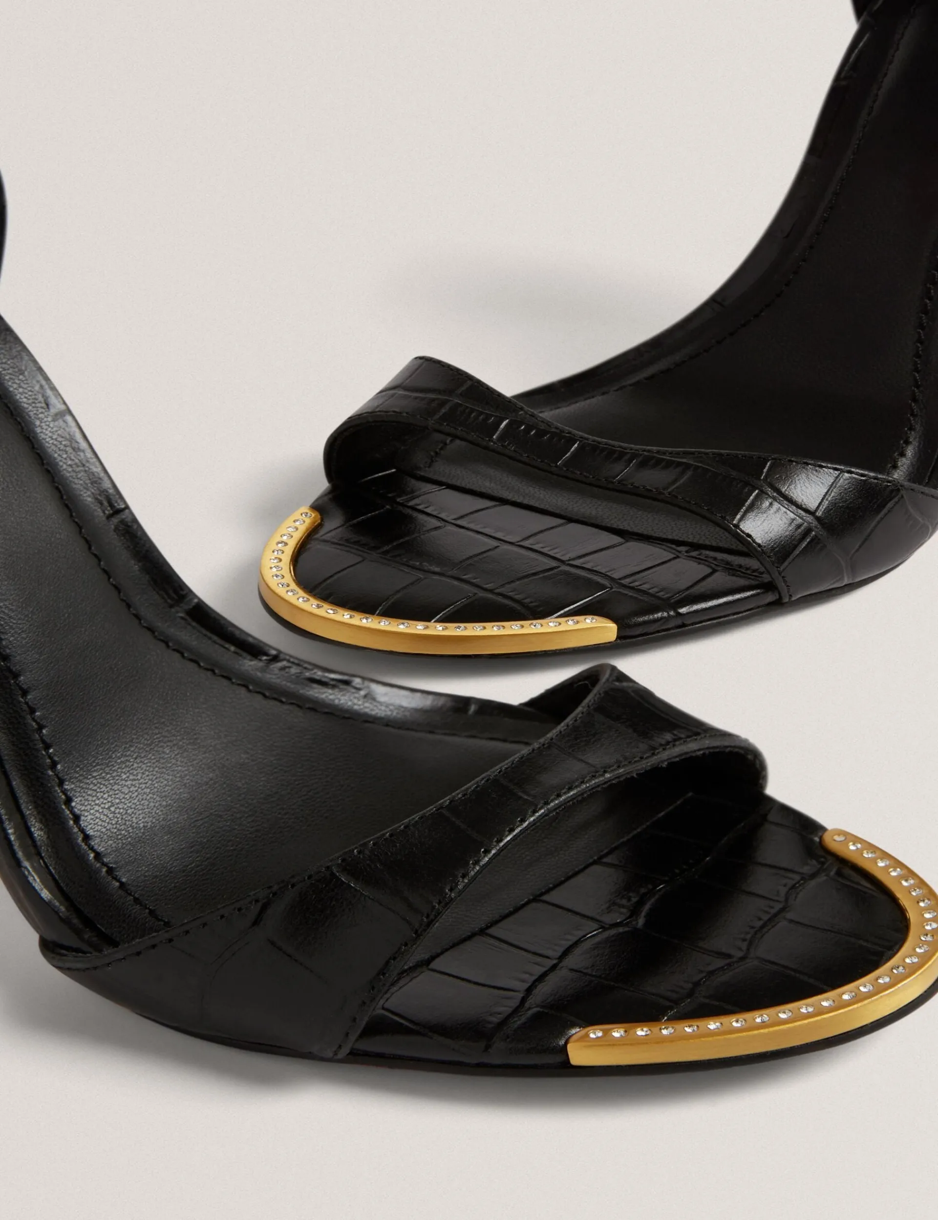 Damen New Lobster Limited Luxusgeschenke Für Damen|Golden Hour<Sandalen mit Stilettoabsatz in Kroko-Optik