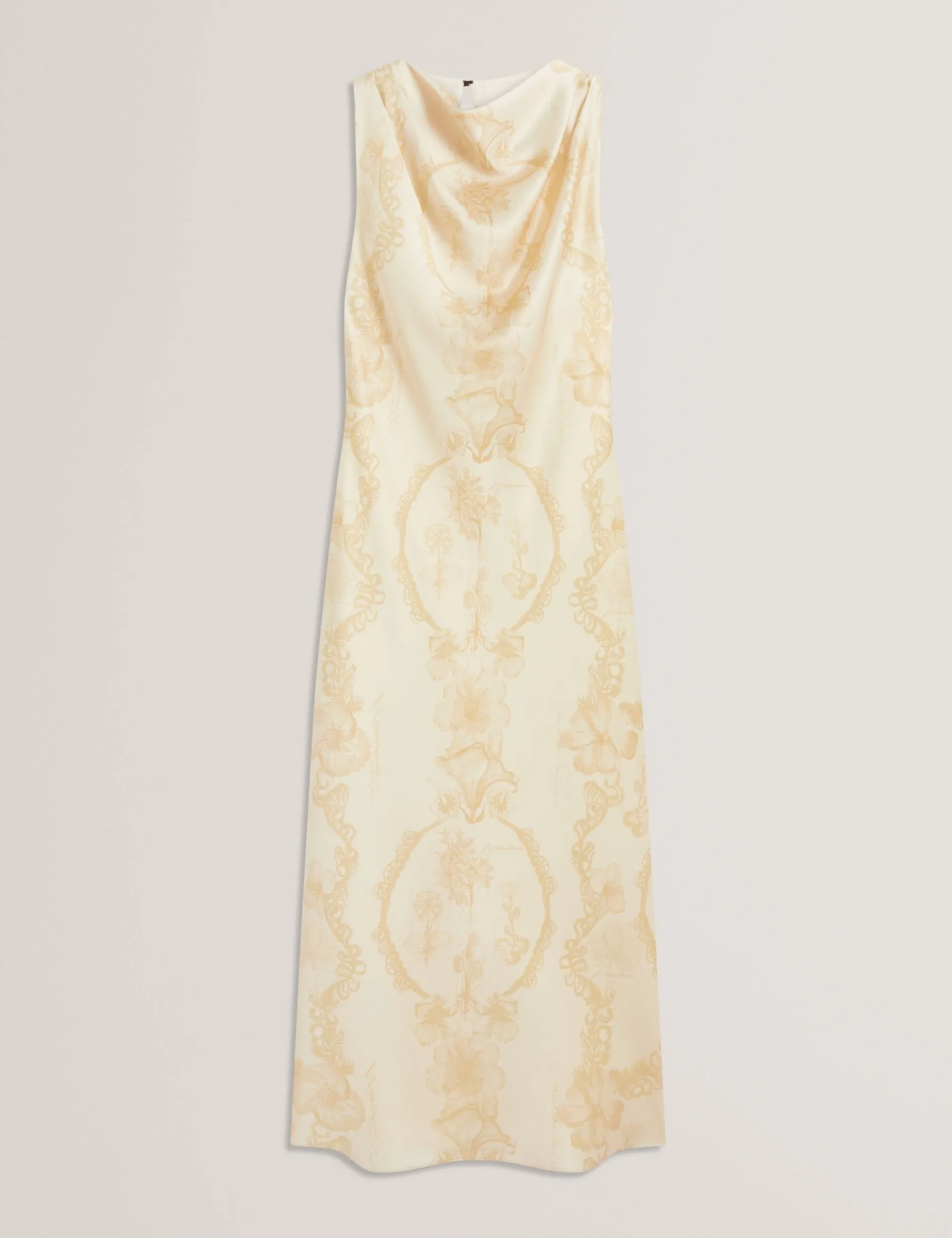 New Lobster Limited Die Hochzeitsredaktion|Golden Hour<Satin-Midikleid mit Spitzenprint, Wasserfallausschnitt und Spitzenbedruckung