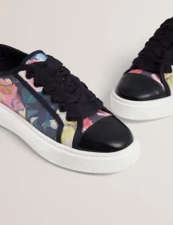 New Lobster Limited Trainer|Neue Frühlingsblumen<Satin-Plateau-Sneaker mit Blumenmuster