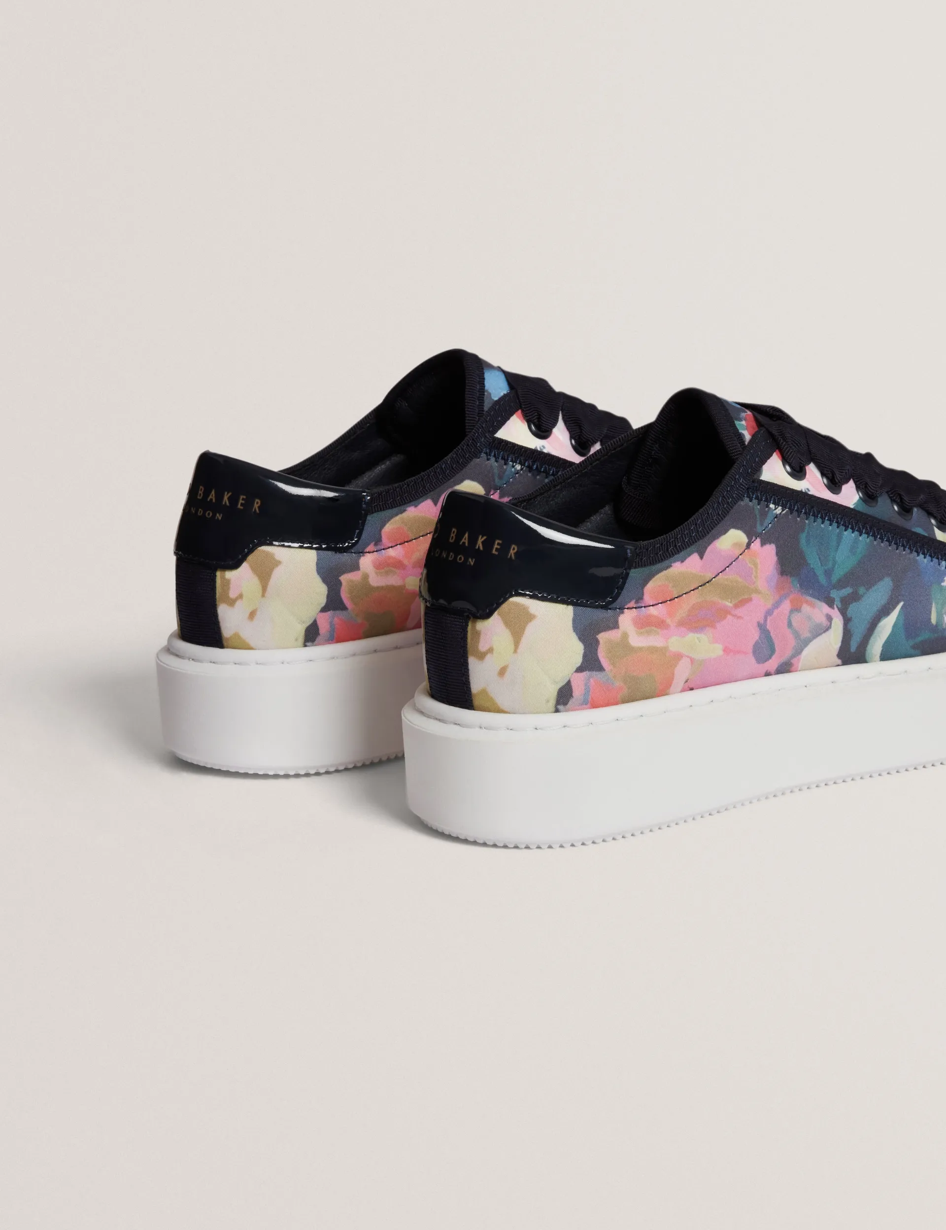 New Lobster Limited Trainer|Neue Frühlingsblumen<Satin-Plateau-Sneaker mit Blumenmuster