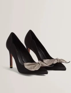 Damen New Lobster Limited Festliche Kleidung|Absätze<Satin-Pumps mit Strassschleife