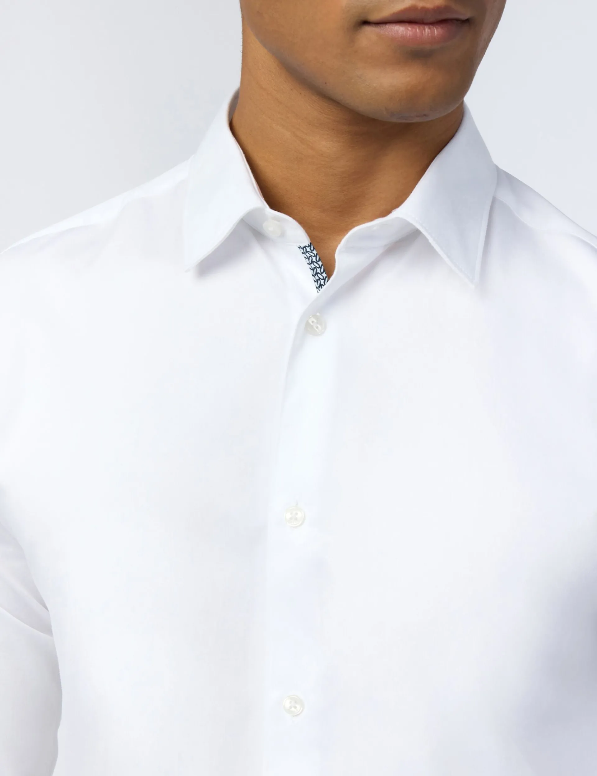 Licensee Baird Group Shirts|Arbeitskleidung<Satin-Stretch-Baumwollhemd, schmal geschnitten