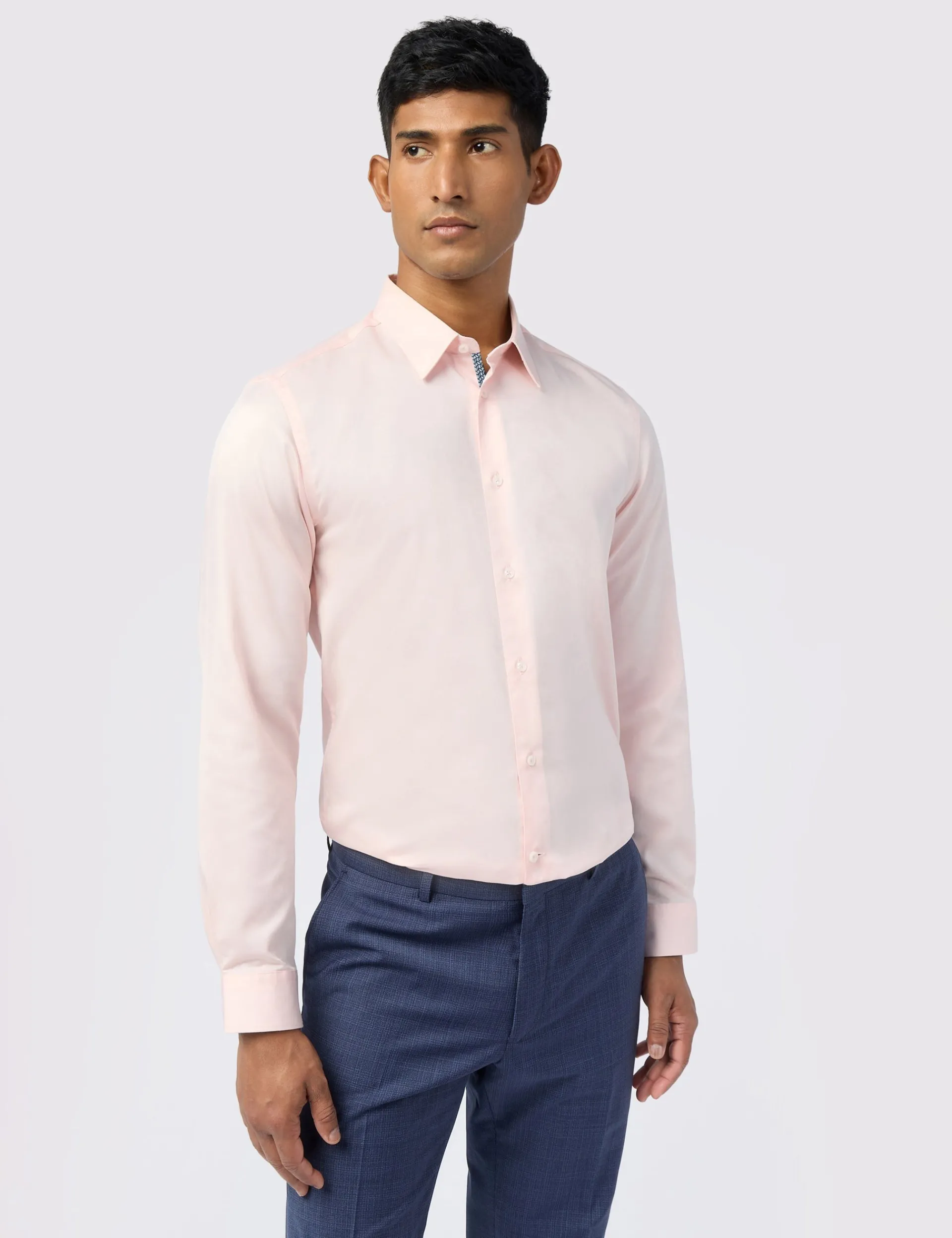 Licensee Baird Group Shirts|Arbeitskleidung<Satin-Stretch-Baumwollhemd, schmal geschnitten