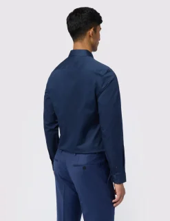 Licensee Baird Group Breezy Blues Bearbeiten|Shirts<Satin-Stretch-Baumwollhemd, schmal geschnitten