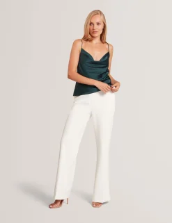New Lobster Limited Oberteile & Blusen|Der Weihnachtsladen<Satin-Top mit Wasserfallausschnitt und Trägern