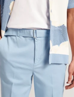 New Lobster Limited Breezy Blues Bearbeiten|Hosen & Chinos<Schmal zulaufende Baumwollhose mit Gürtel