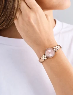 Damen Licensee Timex Festliche Kleidung|Uhren<Schmuckbesetzte Armbanduhr aus Roségold