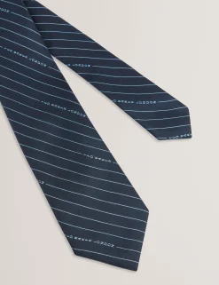 New Lobster Limited Breezy Blues Bearbeiten|Arbeitskleidung<Seidenkrawatte mit Logo-Nadelstreifen