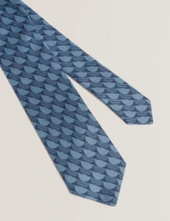 New Lobster Limited Breezy Blues Bearbeiten|Arbeitskleidung<Seidenkrawatte mit Retro-Geometrie-Print