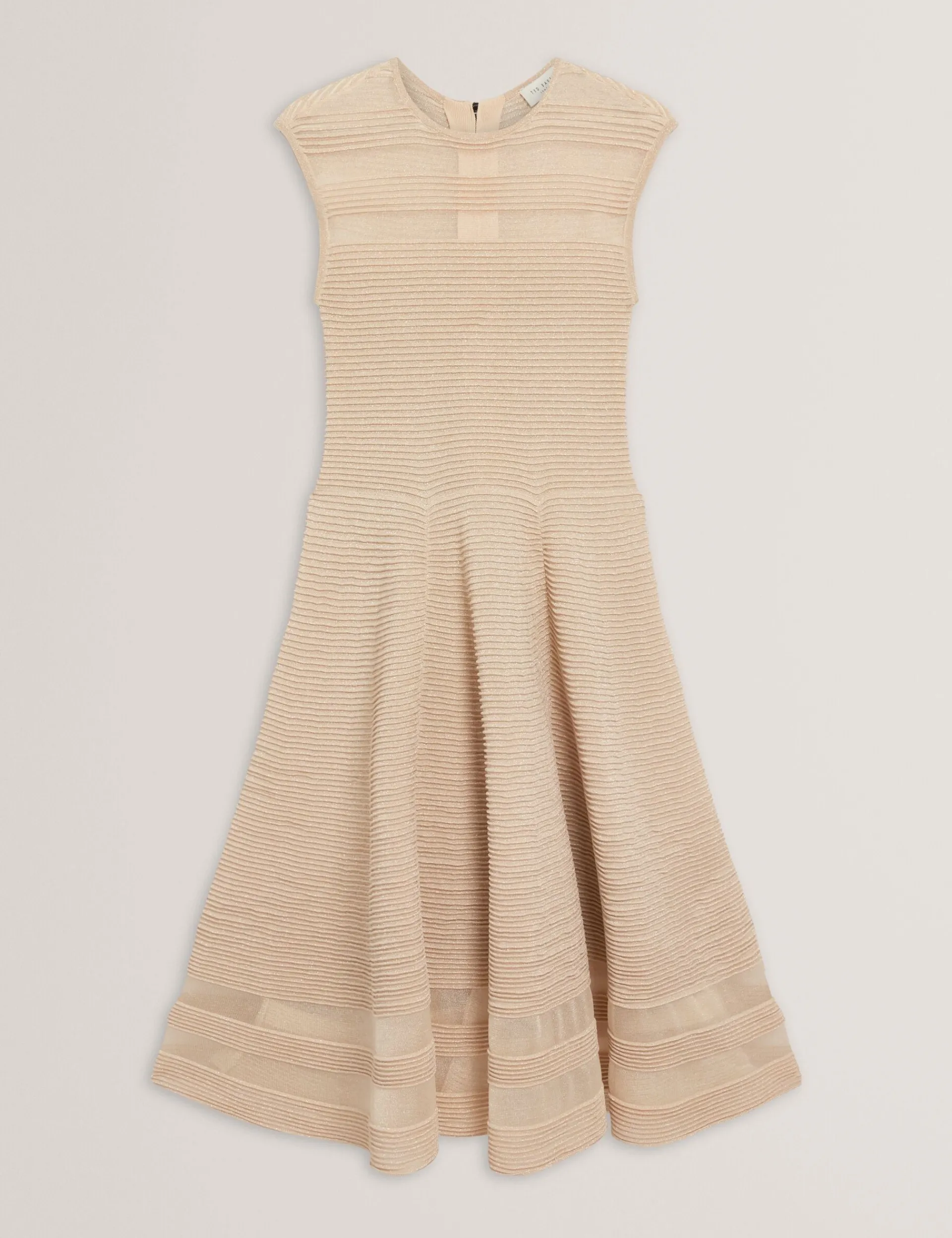 New Lobster Limited Golden Hour|Kleider<Skaterkleid aus metallisch schimmerndem Strick mit transparentem Einsatz