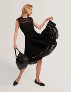 New Lobster Limited Anzüge & Zweiteiler|Kleider<Skaterkleid mit transparentem Einsatz und Rippstrick
