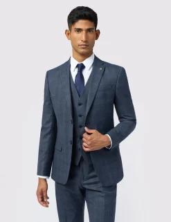 Licensee Baird Group Anzüge & Maßanfertigungen|Arbeitskleidung<Slim-Fit-Anzugjacke mit Ton-in-Ton-Karo