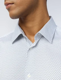 Licensee Baird Group Shirts|Arbeitskleidung<Slim-Fit-Hemd aus Satin mit Mikro-Diamant-Print