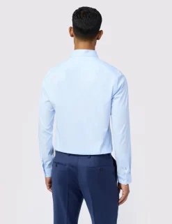 Licensee Baird Group Breezy Blues Bearbeiten|Shirts<Slim-Fit-Hemd aus Stretch-Baumwolle mit Diamantstruktur