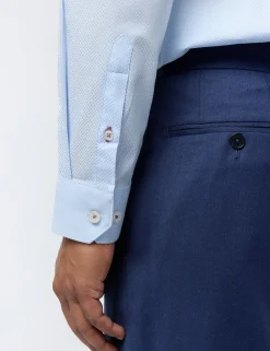 Licensee Baird Group Breezy Blues Bearbeiten|Shirts<Slim-Fit-Hemd aus Stretch-Baumwolle mit Diamantstruktur