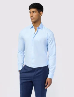 Licensee Baird Group Breezy Blues Bearbeiten|Shirts<Slim-Fit-Hemd aus Stretch-Baumwolle mit Diamantstruktur