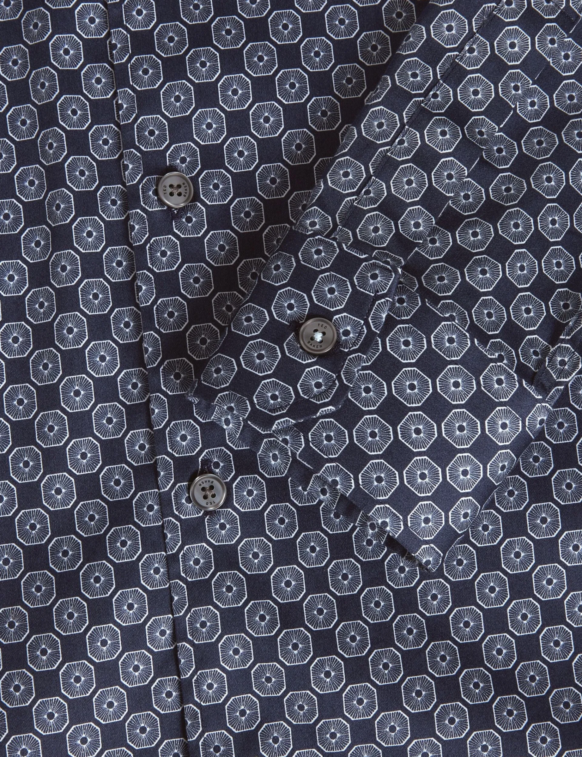 New Lobster Limited Breezy Blues Bearbeiten|Shirts<Slim-Fit-Hemd mit geometrischem Kreismuster