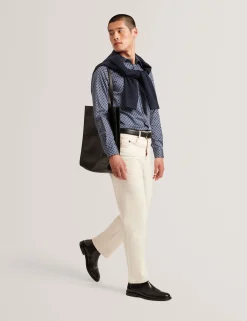 New Lobster Limited Breezy Blues Bearbeiten|Shirts<Slim-Fit-Hemd mit geometrischem Kreismuster