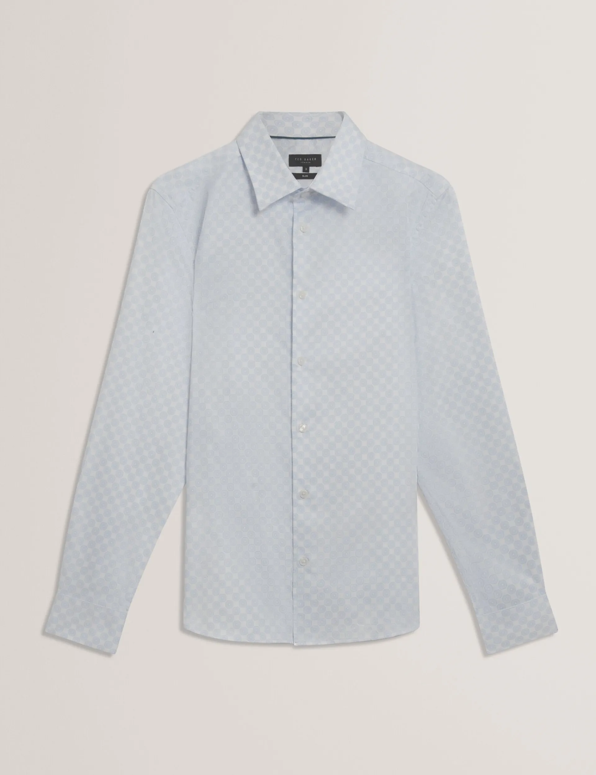New Lobster Limited Breezy Blues Bearbeiten|Shirts<Slim-Fit-Hemd mit geometrischem Kreismuster