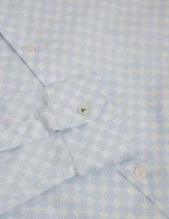 New Lobster Limited Breezy Blues Bearbeiten|Shirts<Slim-Fit-Hemd mit geometrischem Kreismuster