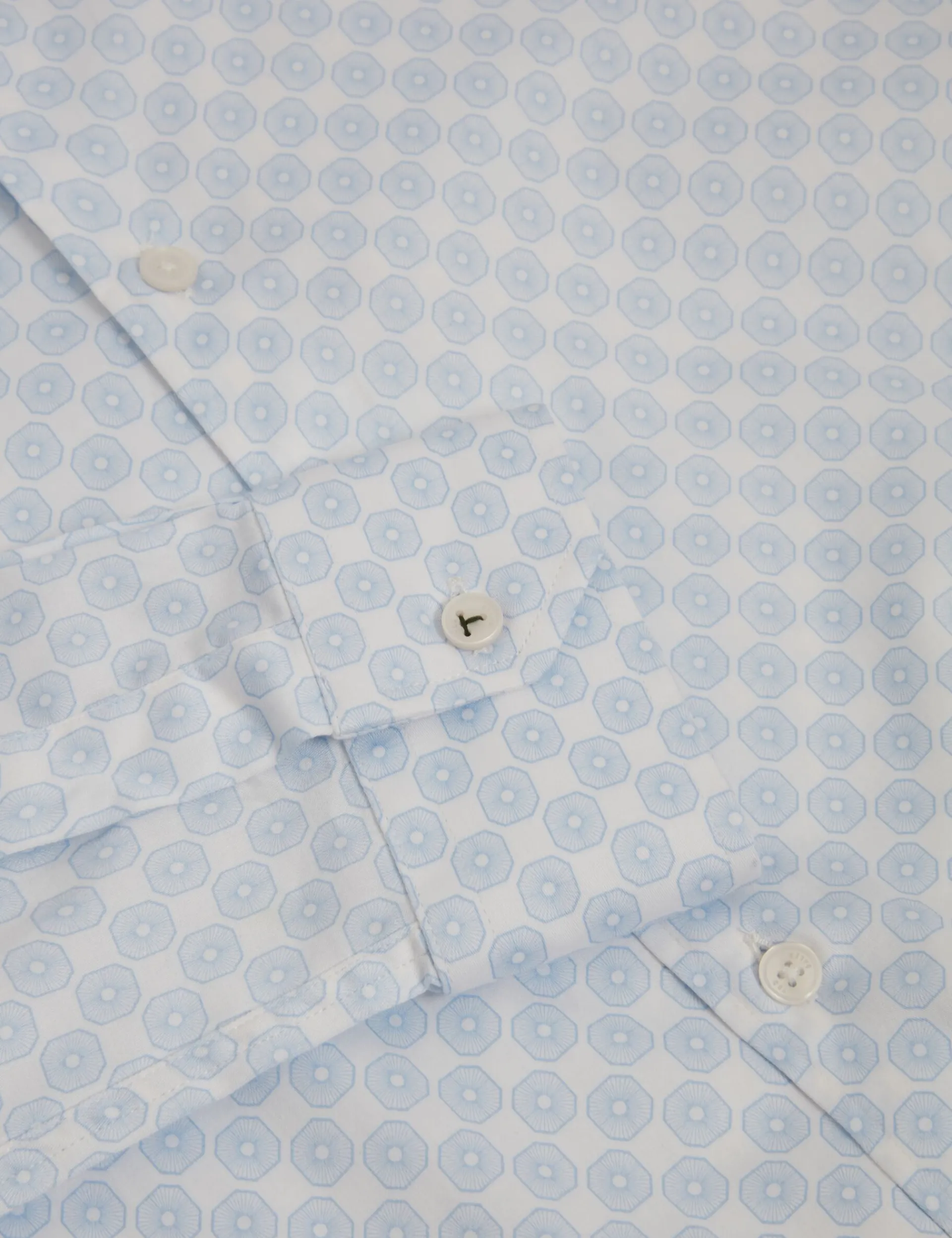 New Lobster Limited Breezy Blues Bearbeiten|Shirts<Slim-Fit-Hemd mit geometrischem Kreismuster