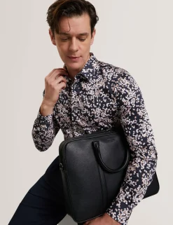 Herren New Lobster Limited Luxusgeschenke Für Herren|Breezy Blues Bearbeiten<Slim-Fit-Langarmhemd mit verstreuten Blütenblättern