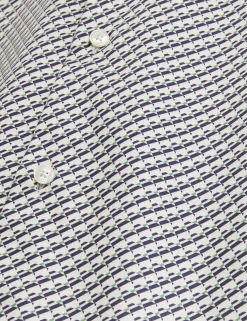 New Lobster Limited Breezy Blues Bearbeiten|Shirts<Slim Fit Tonal Geo Stretch Baumwollhemd