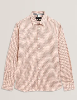 New Lobster Limited Breezy Blues Bearbeiten|Shirts<Slim Fit Tonal Geo Stretch Baumwollhemd
