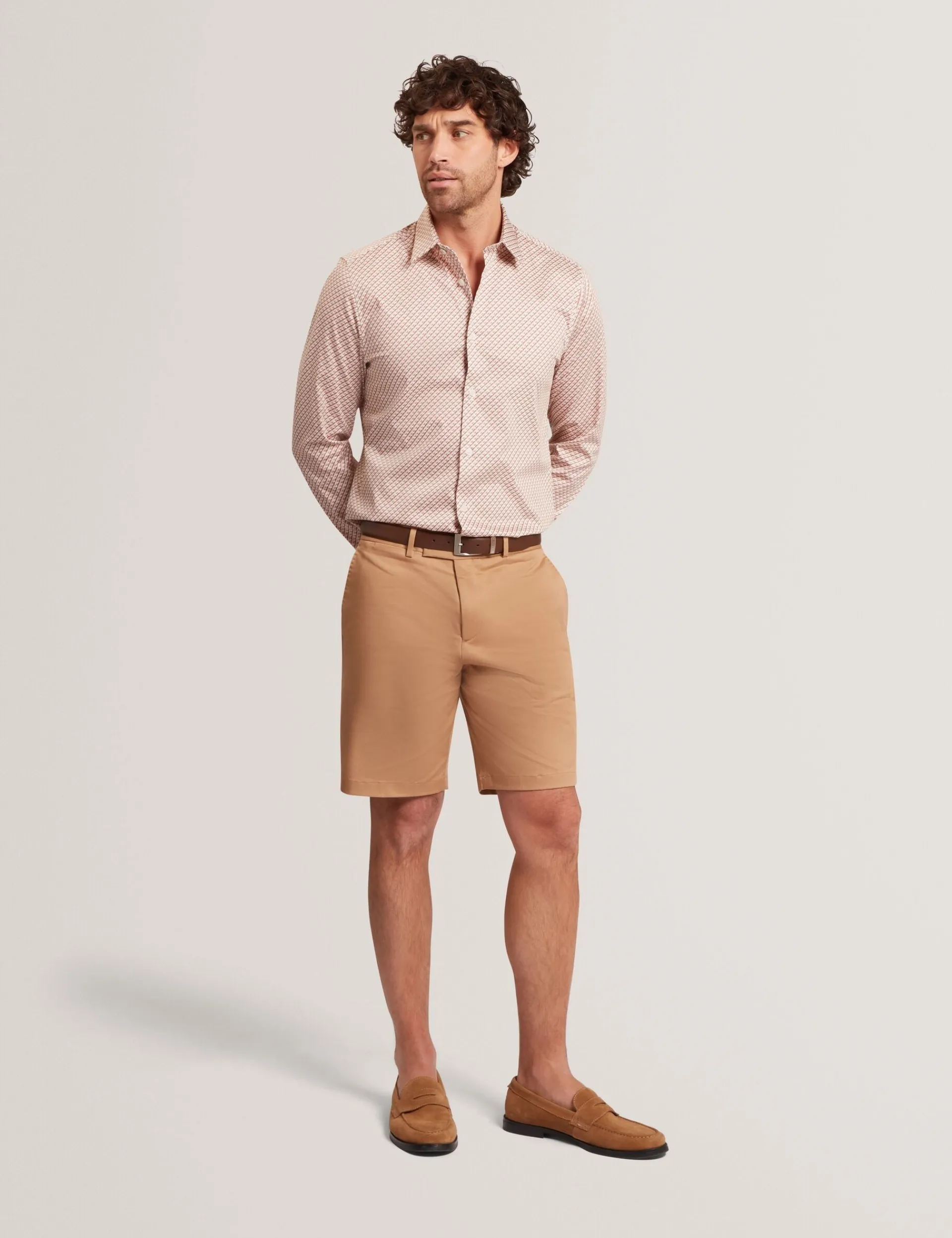 New Lobster Limited Breezy Blues Bearbeiten|Shirts<Slim Fit Tonal Geo Stretch Baumwollhemd