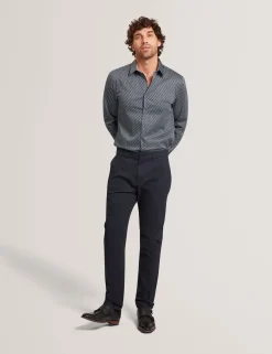 New Lobster Limited Breezy Blues Bearbeiten|Shirts<Slim Fit Tonal Geo Stretch Baumwollhemd