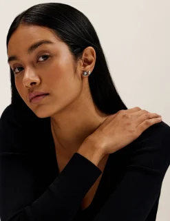 Damen Licensee Simon Harrison Damenschmuck|Sämtliches Zubehör<Solitär-Kristall-Ohrstecker