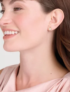 Damen Licensee Simon Harrison Damenschmuck|Sämtliches Zubehör<Solitär-Ohrstecker in Herzform mit Kristall
